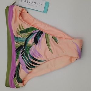 Seafolly Las Palmas Reversible High Rise Bikini Bottom Peach US 2